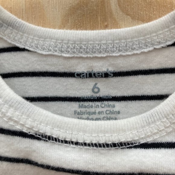 Carter's White with Black Stripes Ahoy Mate, 6 months - Picture 3 of 3